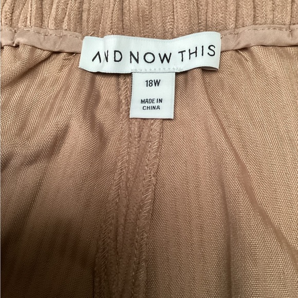AND NOW THIS wide leg pant, size 18W, color Almond (tan), actual color #1, #2 - Picture 2 of 6